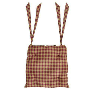 Burgundy Check Chair Pad, 15